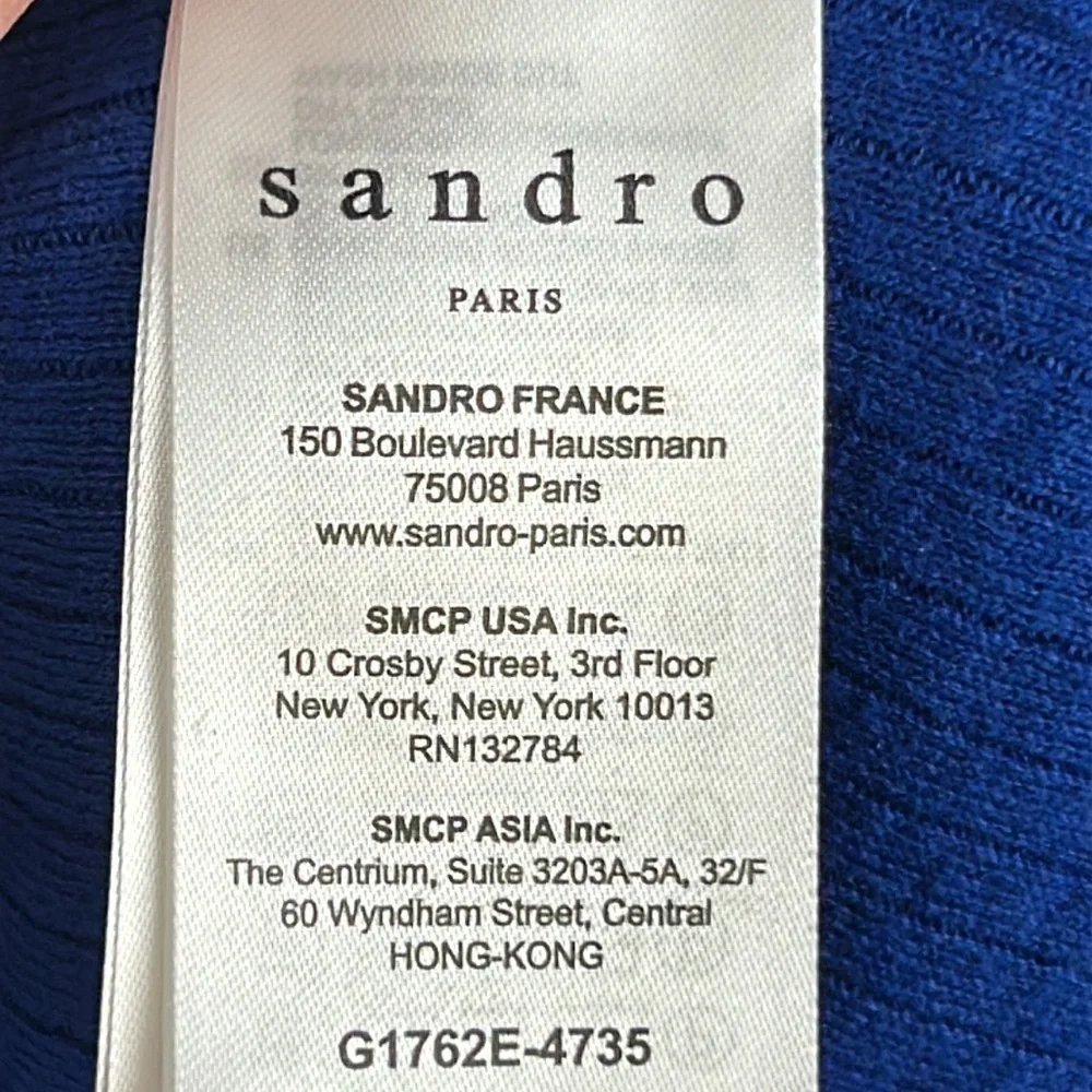 Sandro Silk Cashmere Knit Wrap Kimono Style Cardigan Sweater Size 1 Royal Blue - Picture 13 of 14